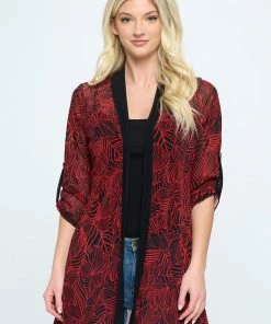 Jostar Mesh Romance Contrast Cardigan-479MR-QRP1-C-W344 Quarter Sleeves
