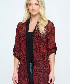 Jostar Mesh Romance Contrast Cardigan-479MR-QRP1-C-W344 Quarter Sleeves