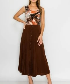 Jostar Skirts Stretchy Button Skirt-600BN-ARS1