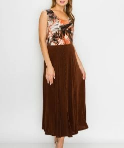 Jostar Skirts Stretchy Button Skirt-600BN-ARS1