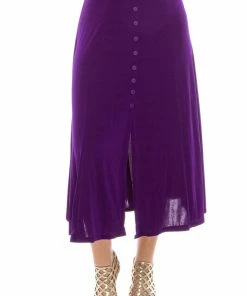 Jostar Skirts Stretchy Button Skirt-600BN-ARS1