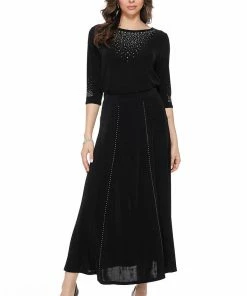 Jostar Women's Non Iron Flare Skirt Rhinestone-602AY-ARS1-R-R095 Non Iron ( Acetate )