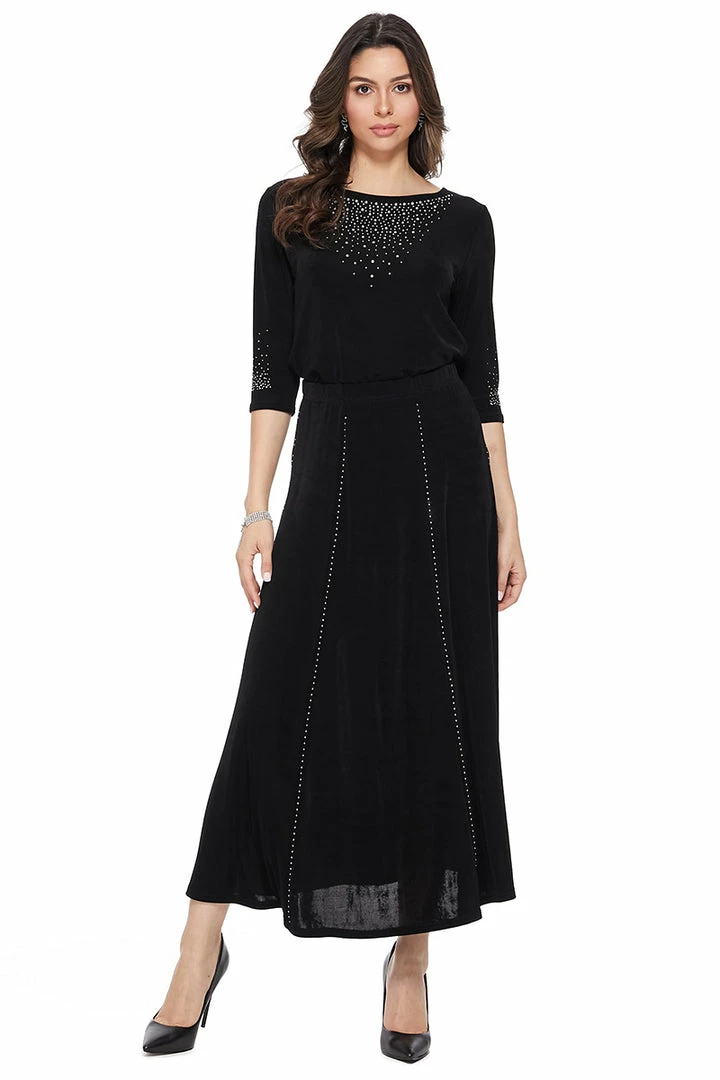 Jostar Women's Non Iron Flare Skirt Rhinestone-602AY-ARS1-R-R095 Non Iron ( Acetate )