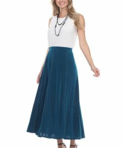 Jostar Women's Non Iron Flare Skirt Rhinestone-602AY-ARS1-R-R095 Non Iron ( Acetate )