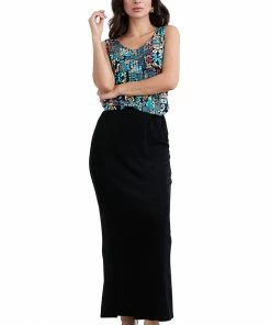 Jostar Women's Non Iron Straight Skirt With Slit-615AY-ARS1 Non Iron ( Acetate )