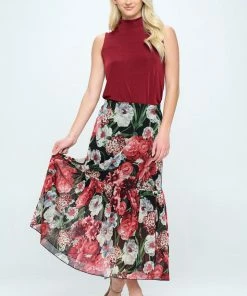 Jostar Skirts Mesh Romance Tiered Print Skirt-644MR-ARP1-W285