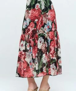 Jostar Skirts Mesh Romance Tiered Print Skirt-644MR-ARP1-W285