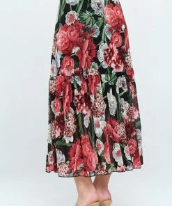 Jostar Skirts Mesh Romance Tiered Print Skirt-644MR-ARP1-W285