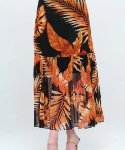 Jostar Mesh Romance Tiered Print Skirt-644MR-ARP1-W340