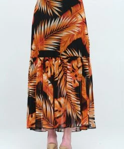 Jostar Mesh Romance Tiered Print Skirt-644MR-ARP1-W340