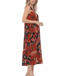Jostar Women's Stretchy Tank Long Dress Sleeveless Plus Print, 700BN-TXP-W239 Plus Size