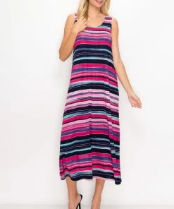 Jostar Stretchy Long Tank Dress Print-700BN-TRP1-W275 Long Length