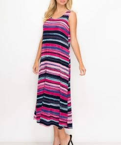 Jostar Stretchy Long Tank Dress Print-700BN-TRP1-W275 Long Length