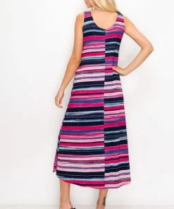 Jostar Stretchy Tank Long Dress Sleeveless Plus Print, 700BN-TXP-W275 Plus Size
