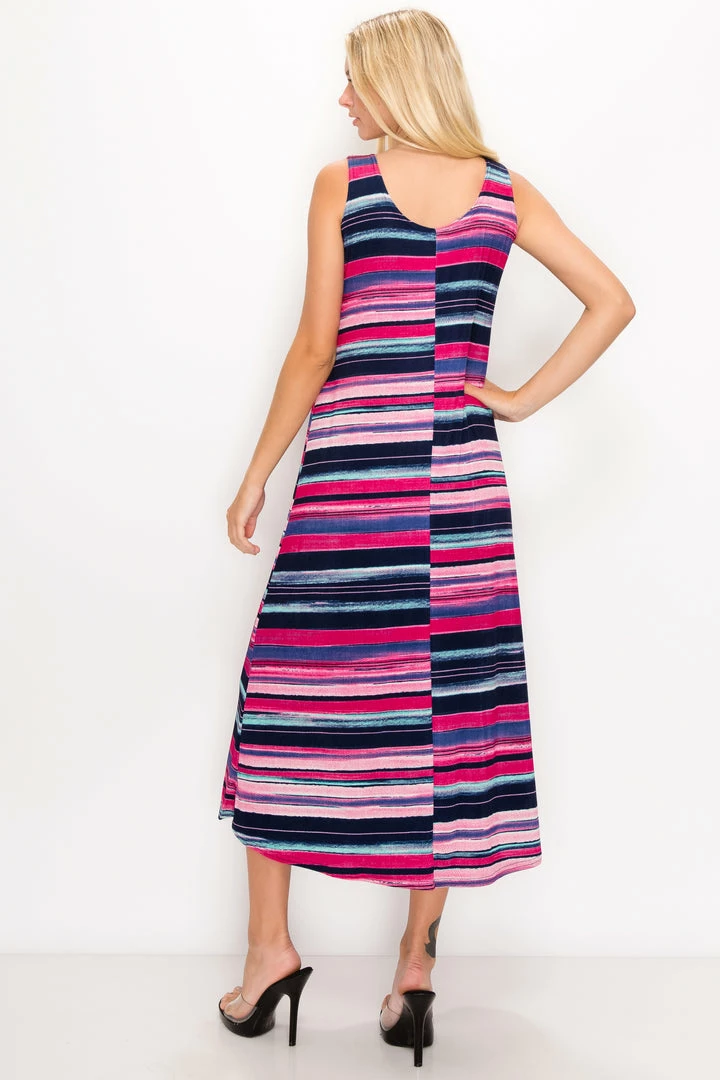 Jostar Stretchy Tank Long Dress Sleeveless Plus Print, 700BN-TXP-W275 Plus Size