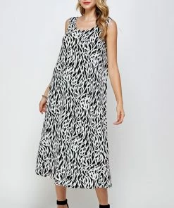 Jostar Women's Stretchy Tank Long Dress Sleeveless Plus Print, 700BN-TXP-W289