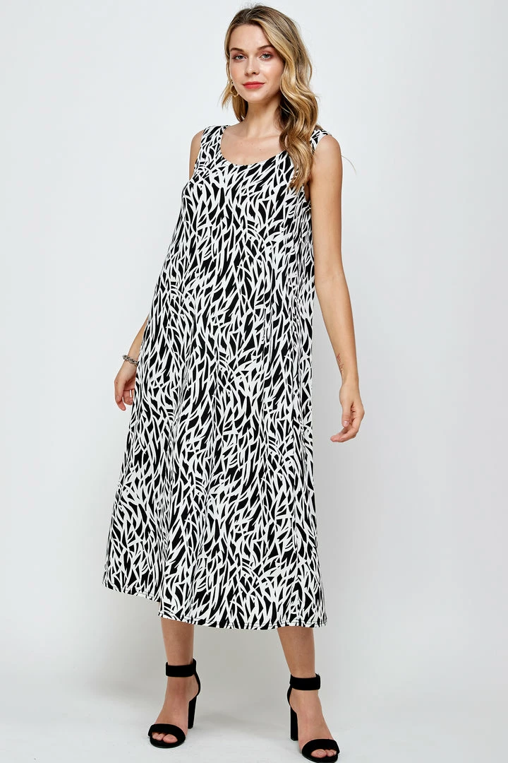 Jostar Women's Stretchy Tank Long Dress Sleeveless Plus Print, 700BN-TXP-W289