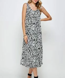 Jostar Women's Stretchy Tank Long Dress Sleeveless Plus Print, 700BN-TXP-W289