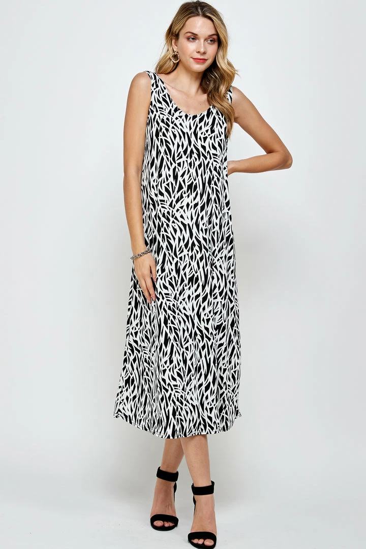 Jostar Women's Stretchy Tank Long Dress Sleeveless Plus Print, 700BN-TXP-W289
