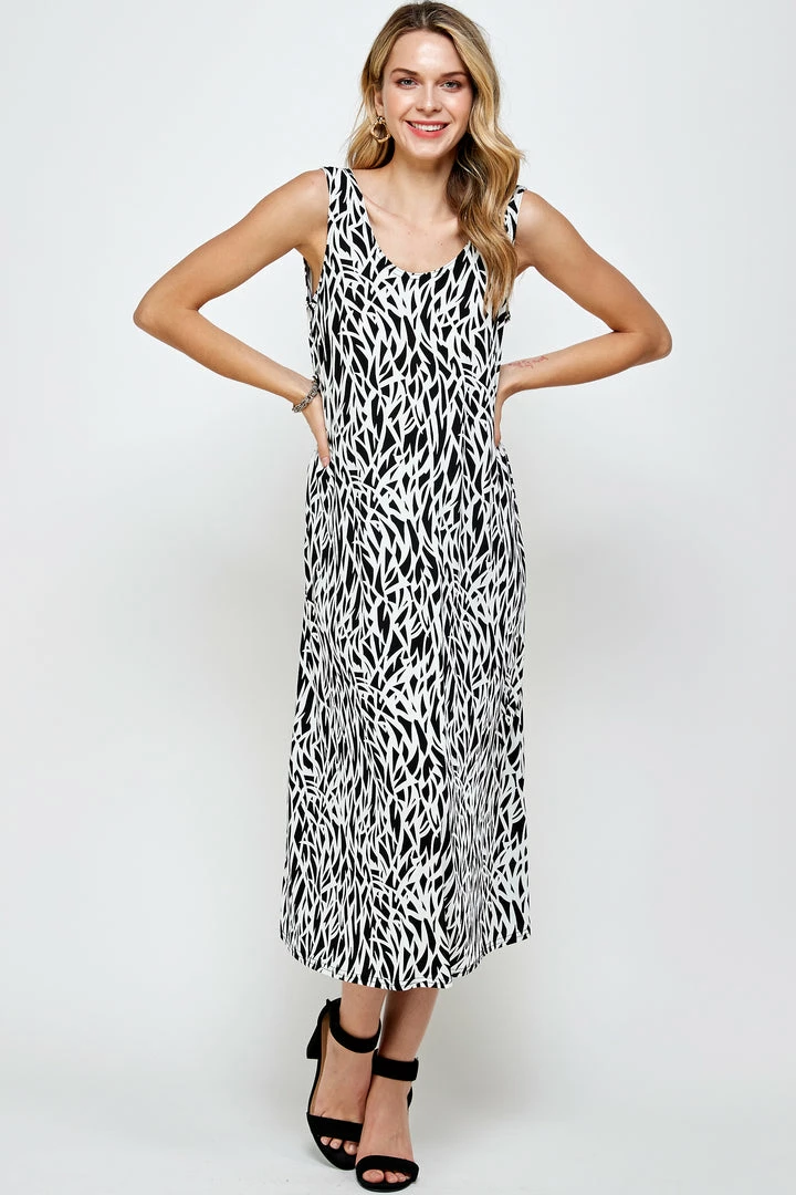 Jostar Women's Stretchy Tank Long Dress Sleeveless Plus Print, 700BN-TXP-W289