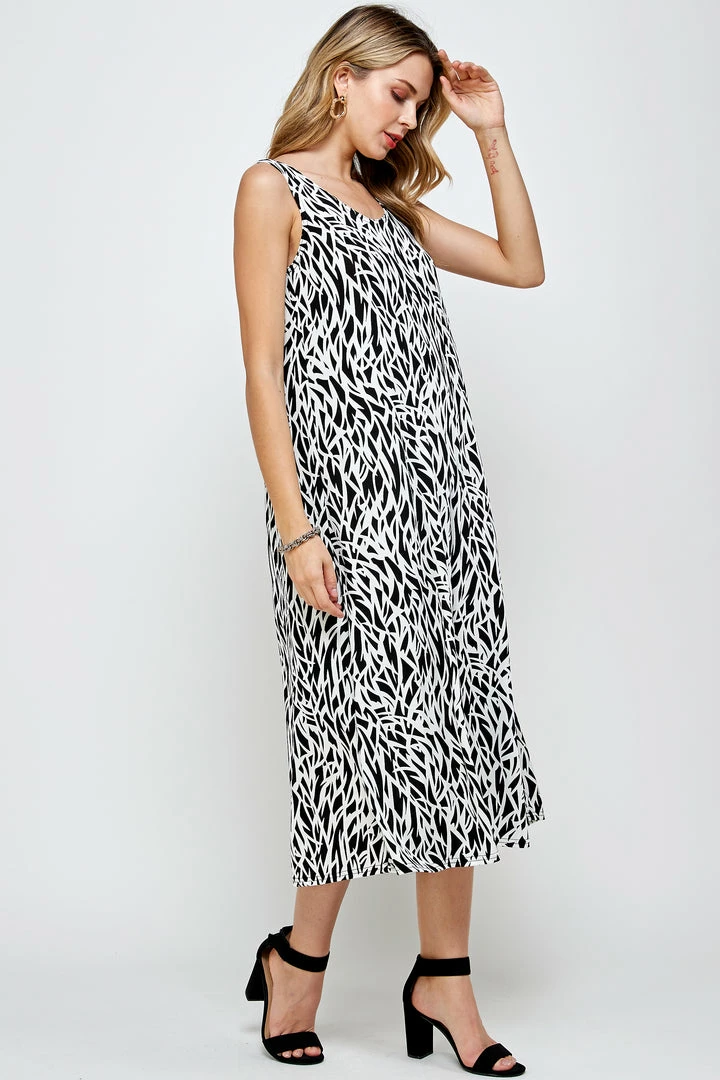 Jostar Women's Stretchy Tank Long Dress Sleeveless Plus Print, 700BN-TXP-W289