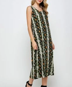 Jostar Online Stretchy Long Tank Dress Print-700BN-TRP1-W290
