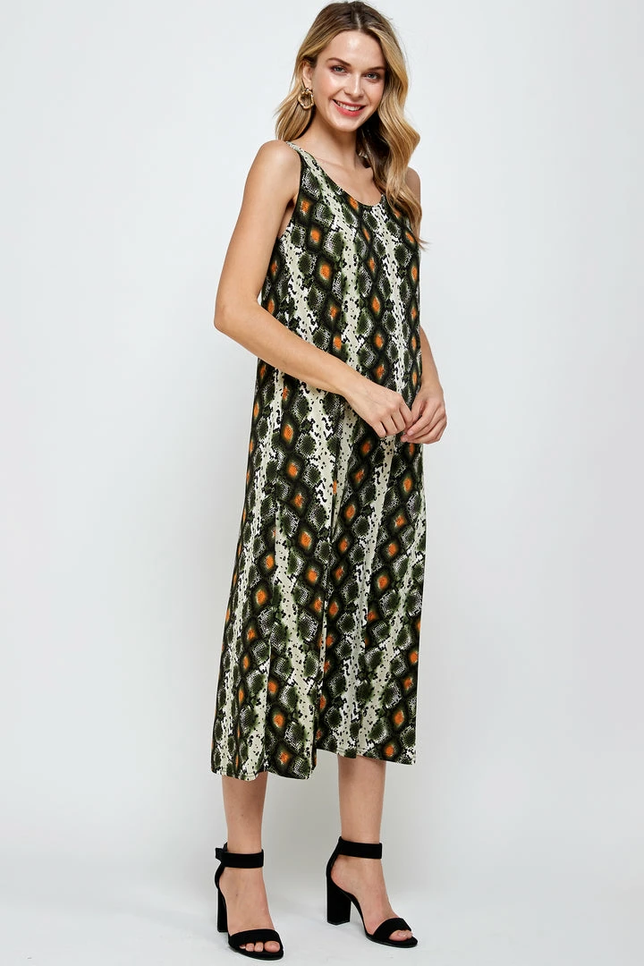 Jostar Online Stretchy Long Tank Dress Print-700BN-TRP1-W290