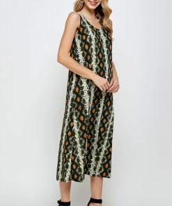 Jostar Women's Stretchy Tank Long Dress Sleeveless Plus Print, 700BN-TXP-W290