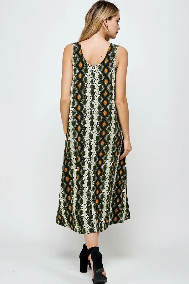 Jostar Online Stretchy Long Tank Dress Print-700BN-TRP1-W290