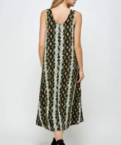 Jostar Women's Stretchy Tank Long Dress Sleeveless Plus Print, 700BN-TXP-W290