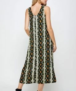 Jostar Online Stretchy Long Tank Dress Print-700BN-TRP1-W290