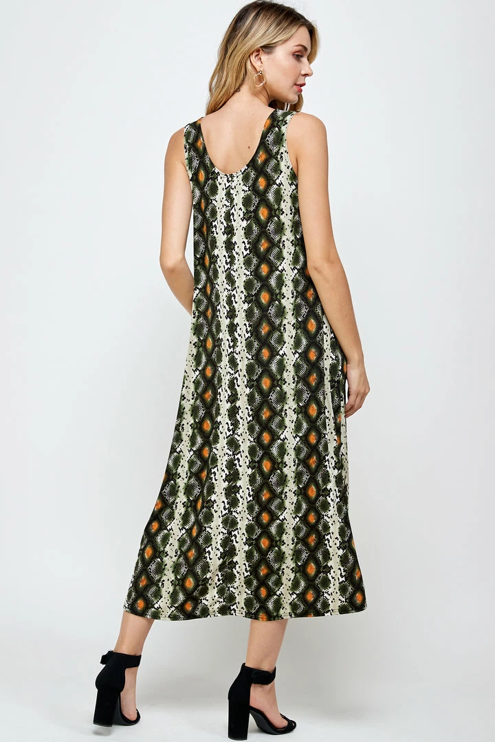 Jostar Online Stretchy Long Tank Dress Print-700BN-TRP1-W290