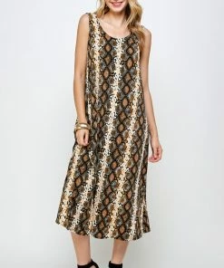 Jostar Women's Stretchy Tank Long Dress Sleeveless Plus Print, 700BN-TXP-W290