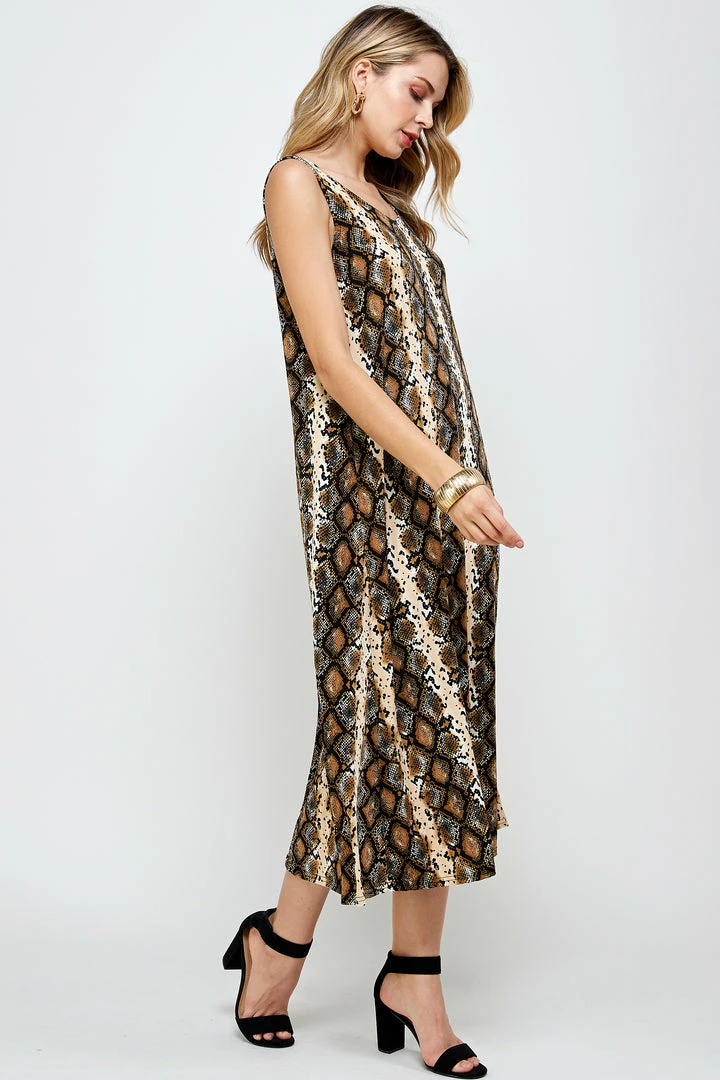 Jostar Online Stretchy Long Tank Dress Print-700BN-TRP1-W290