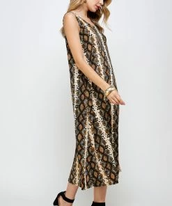 Jostar Women's Stretchy Tank Long Dress Sleeveless Plus Print, 700BN-TXP-W290