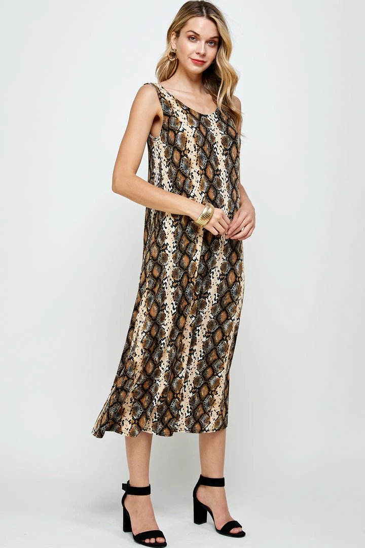 Jostar Online Stretchy Long Tank Dress Print-700BN-TRP1-W290