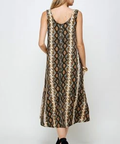 Jostar Online Stretchy Long Tank Dress Print-700BN-TRP1-W290