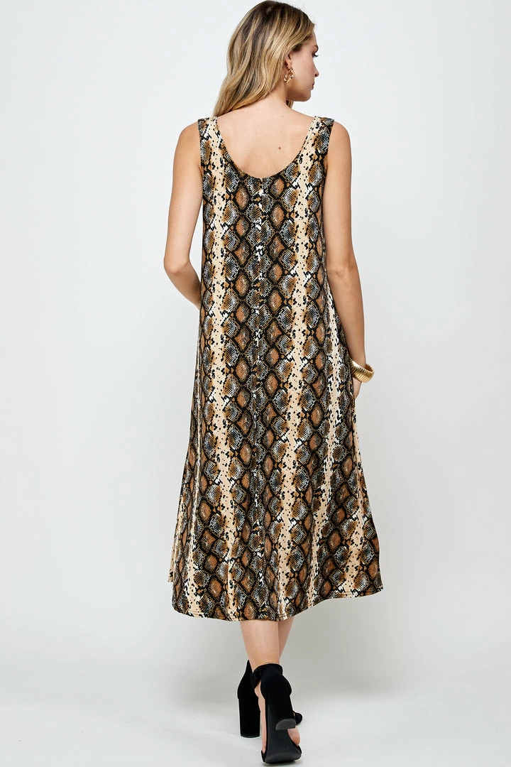 Jostar Online Stretchy Long Tank Dress Print-700BN-TRP1-W290