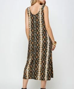 Jostar Women's Stretchy Tank Long Dress Sleeveless Plus Print, 700BN-TXP-W290