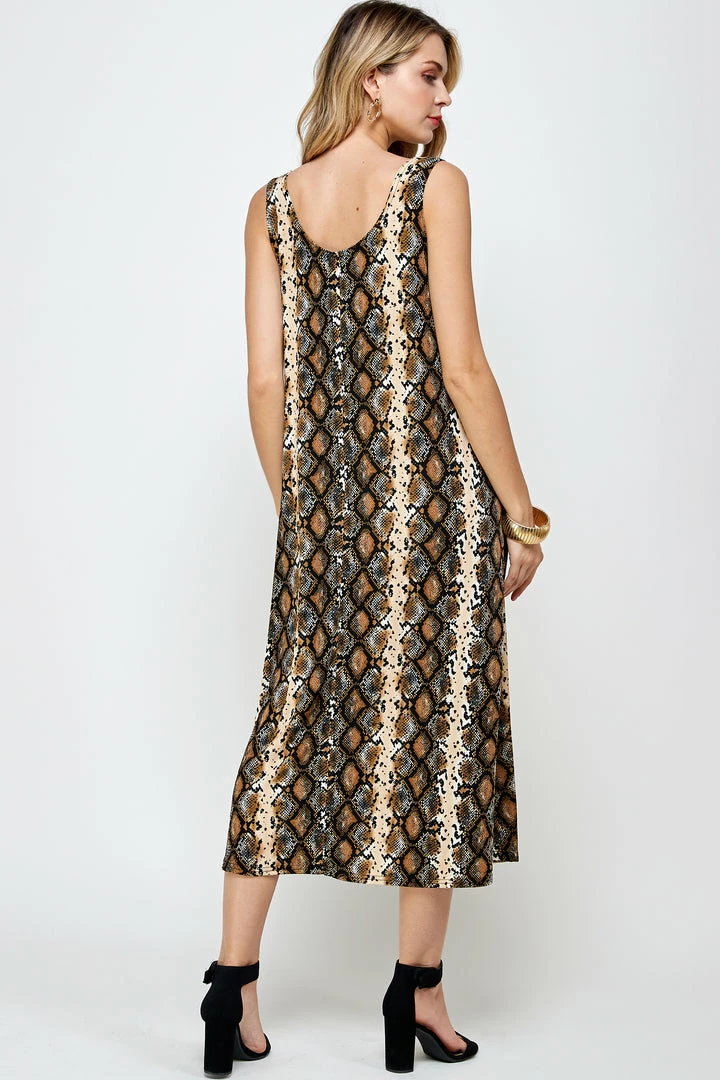 Jostar Women's Stretchy Tank Long Dress Sleeveless Plus Print, 700BN-TXP-W290