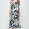 Plus Size Jostar Women's Stretchy Tank Long Dress Sleeveless Plus Print, 700BN-TXP-W293