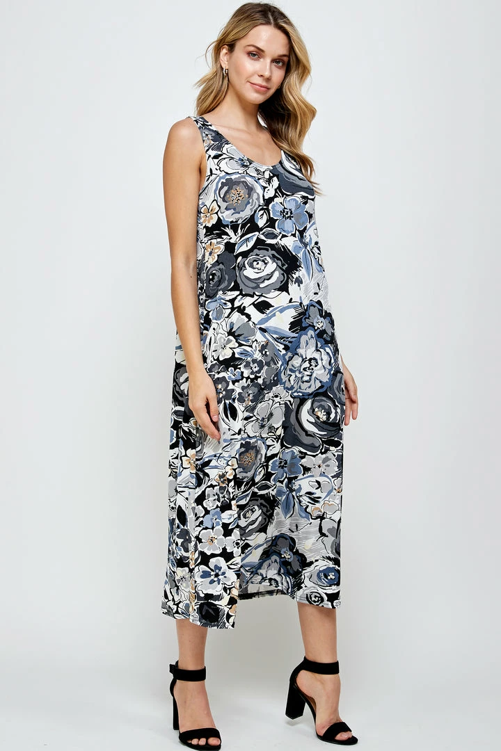 Jostar Dresses Stretchy Missy Tank Dress Print-700BN-TRP1-W293