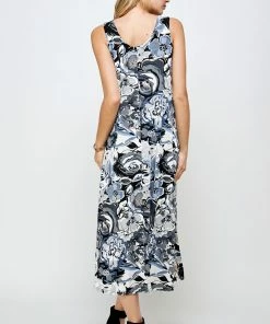 Jostar Dresses Stretchy Missy Tank Dress Print-700BN-TRP1-W293
