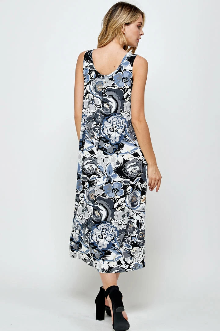 Jostar Dresses Stretchy Missy Tank Dress Print-700BN-TRP1-W293