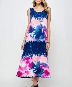 Jostar Women's Stretchy Tank Long Dress Sleeveless Plus Print, 700BN-TXP-W294 Plus Size