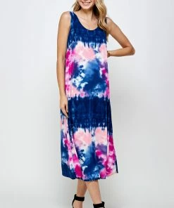 Jostar Women's Stretchy Tank Long Dress Sleeveless Plus Print, 700BN-TXP-W294 Plus Size