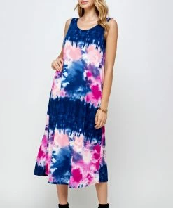 Jostar Women's Stretchy Tank Long Dress Sleeveless Plus Print, 700BN-TXP-W294 Plus Size