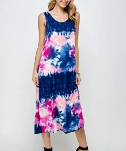 Jostar Women's Stretchy Tank Long Dress Sleeveless Plus Print, 700BN-TXP-W294 Plus Size