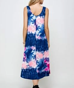 Jostar Women's Stretchy Tank Long Dress Sleeveless Plus Print, 700BN-TXP-W294 Plus Size