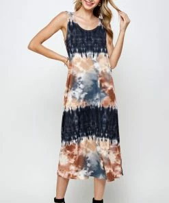 Jostar Women's Stretchy Tank Long Dress Sleeveless Plus Print, 700BN-TXP-W294 Plus Size